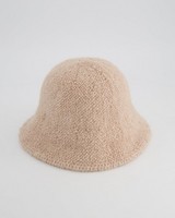 Women’s Georgia Textured Knitted Bucket Hat -  stone
