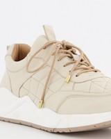 Tread + Miller Ivanna Quilted Sneaker -  bone
