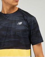 New Balance Men's Accelerate Stripe T-Shirt -  black