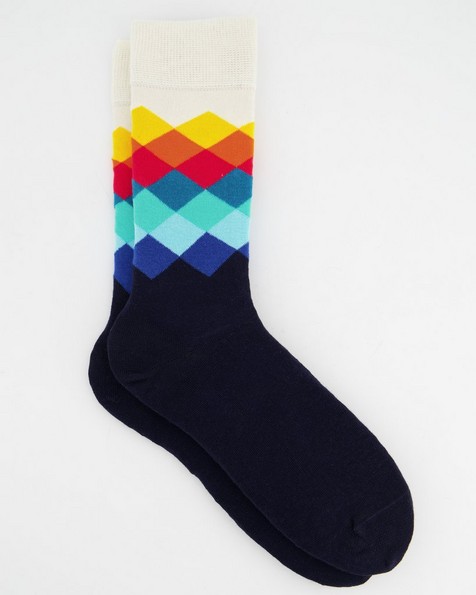 Happy Socks' Men's Faded Diamond Socks -  assorted