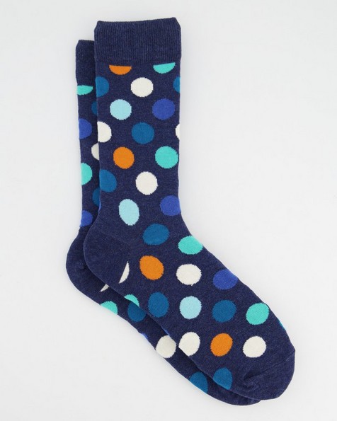Happy Socks' Men's Big Dot Socks -  blue