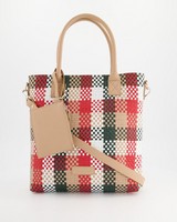 Ladies Ela Woven Shopper Bag -  red