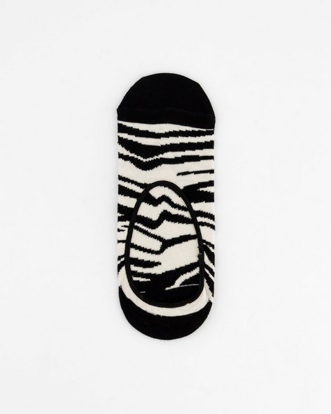 Happy Socks' Ladies Zebra Liner Socks -  black