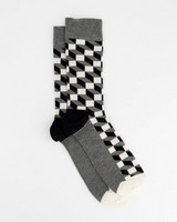 Happy Socks' Men's Grey Filled Optic Socks -  grey