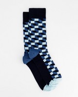 Happy Socks' Men's Blue Filled Optic Socks -  blue