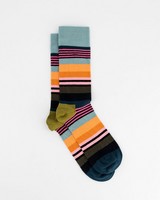 Happy Socks' Men’s Multi-Coloured Stripe Socks -  orange