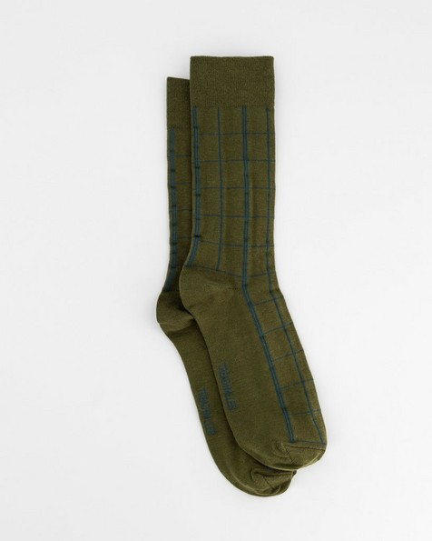 Men's Grid Socks -  olive