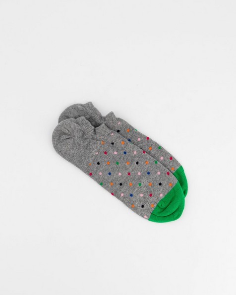 Happy Socks' Men's Mini Dot No Show Socks -  grey