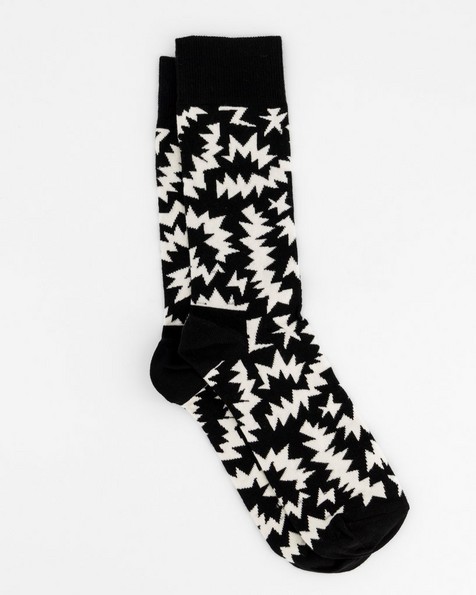 Happy Socks' Men's Zigzag Socks -  black