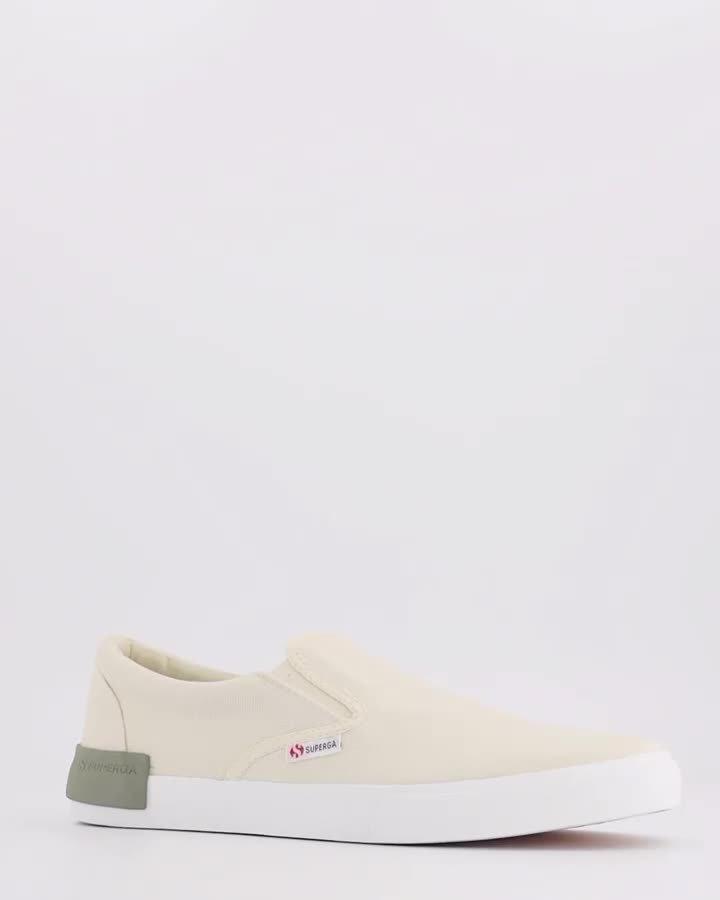 Superga Rubber Patch Slip-On Sneakers -  cream