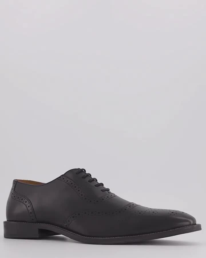 Men’s Elite Brogue Lace-Up Shoe -  black
